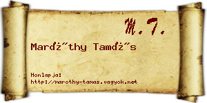 Maróthy Tamás névjegykártya