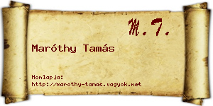 Maróthy Tamás névjegykártya
